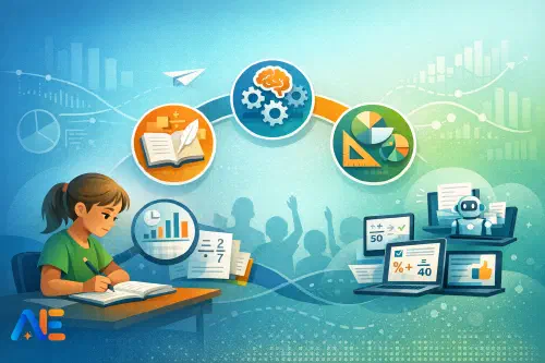 En lärare som planerar korta formativa färdighetssprintar med AI-genererat övningsmaterial