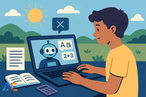 En lärare som planerar AI-stödd sommarhandledning för elever