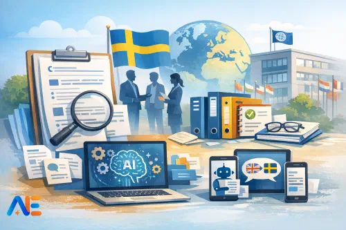 Ett tvåspråkigt skolteam som samordnar styrdokument med hjälp av en gemensam engelsk referens