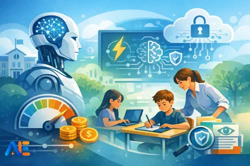 En lärare som jämför snabba och stora AI-modeller på en laptop under lektionsplanering