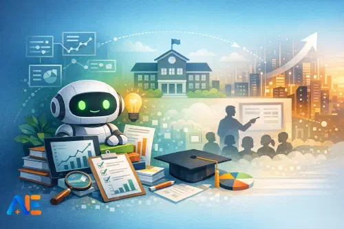 En skolledare som granskar evidens för AI-användning i undervisning och bedömning