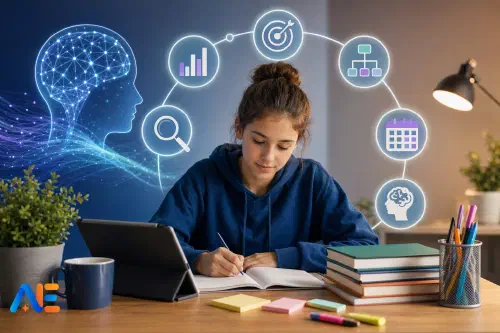 En lärare som planerar AI-stödda repetitionsstrategier för provsäsongen