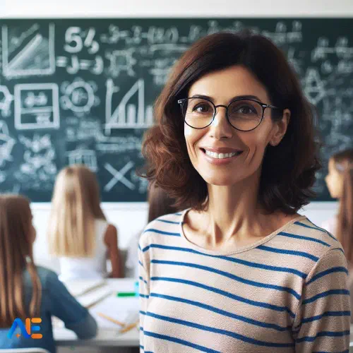 Tehisintellekti loodud pilt osakonnajuhatajast tahvli ees